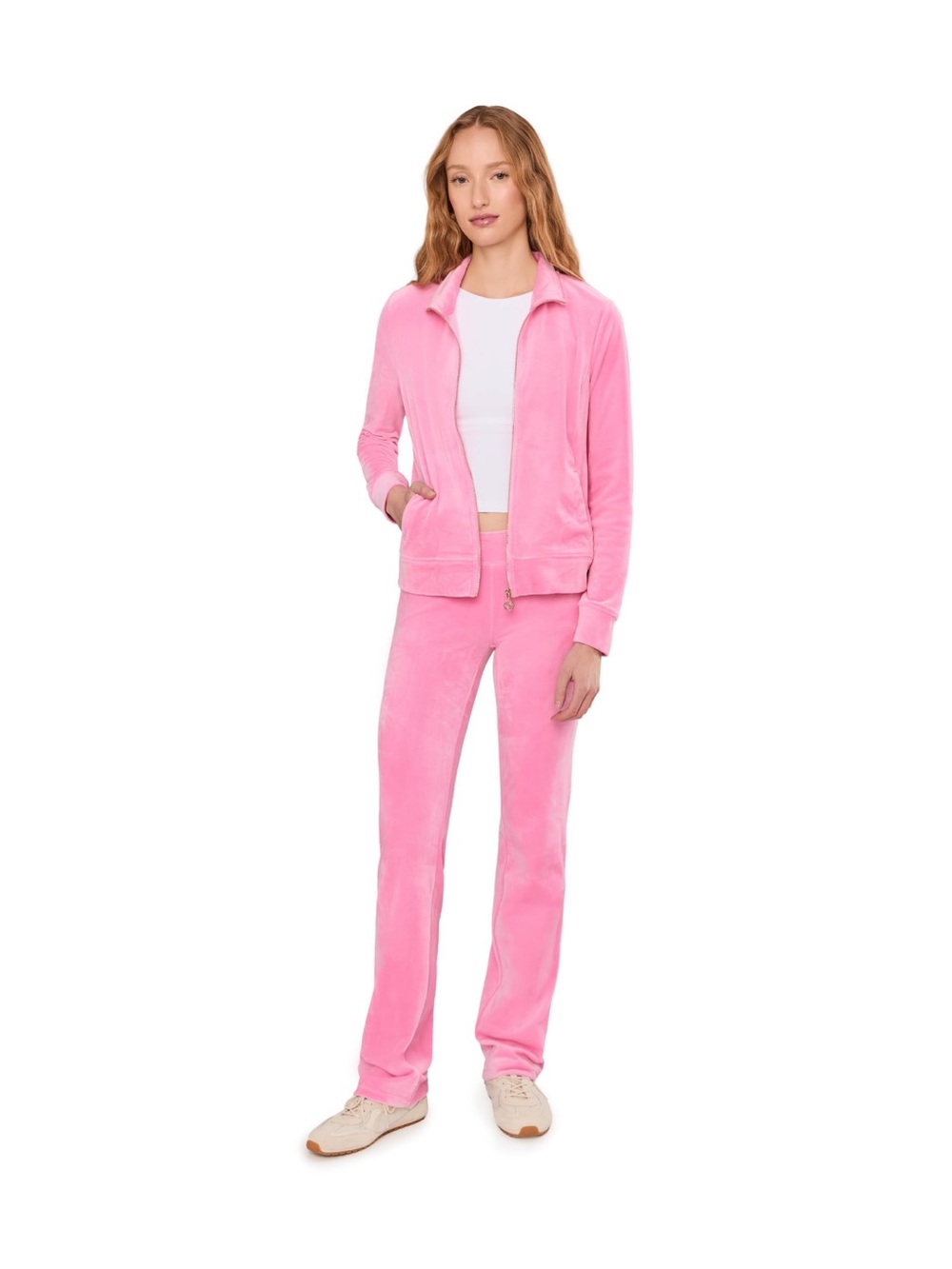 Lilly Pulitzer Pink Velour Track Jacket & Joggers Set